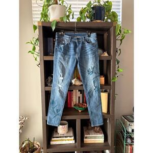 Polo Ralph Lauren Tompkins Skinny Jeans Floral Painted Distressed Size 31